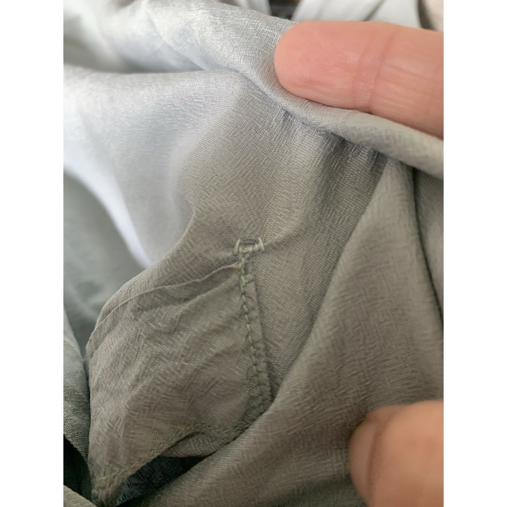 VTG Icy Muted Blue 100% Thai Silk Handwoven Lounge Old Money Quiet Luxury Unisex - Picture 6 of 12
